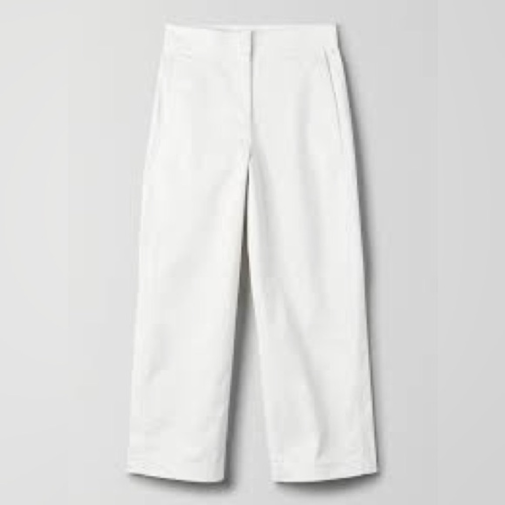 Aritzia Babaton The Group Walsh White Cropped Ankle Straight Leg Pants Size 4 - Picture 4 of 13